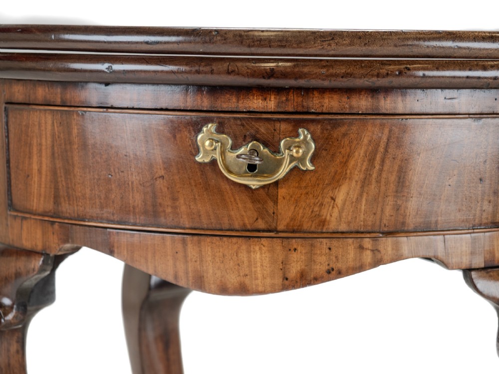 George II Cuban Mahogany Demi-Lune Fold-Over Tea Table with Twin Swing-Out Drawers, c.1750 View XIX