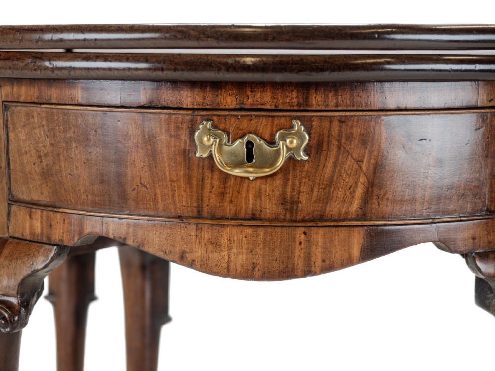 George II Cuban Mahogany Demi-Lune Fold-Over Tea Table with Twin Swing-Out Drawers, c.1750 View XX