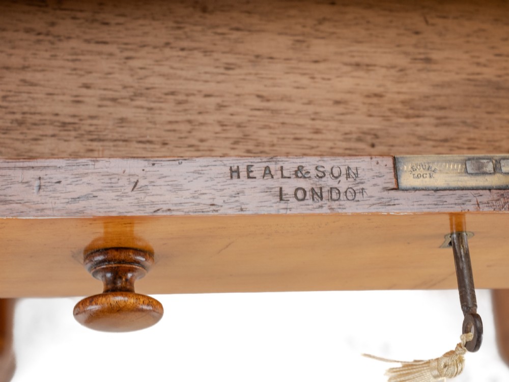 Heal & Son Satinwood Inverted Breakfront Pedestal Desk, Late 19th Century View III