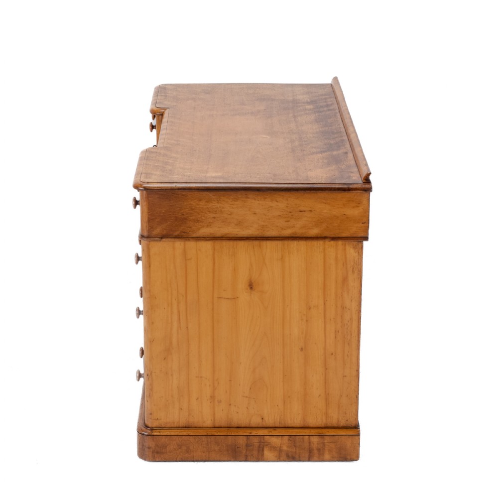 Heal & Son Satinwood Inverted Breakfront Pedestal Desk, Late 19th Century View XIII