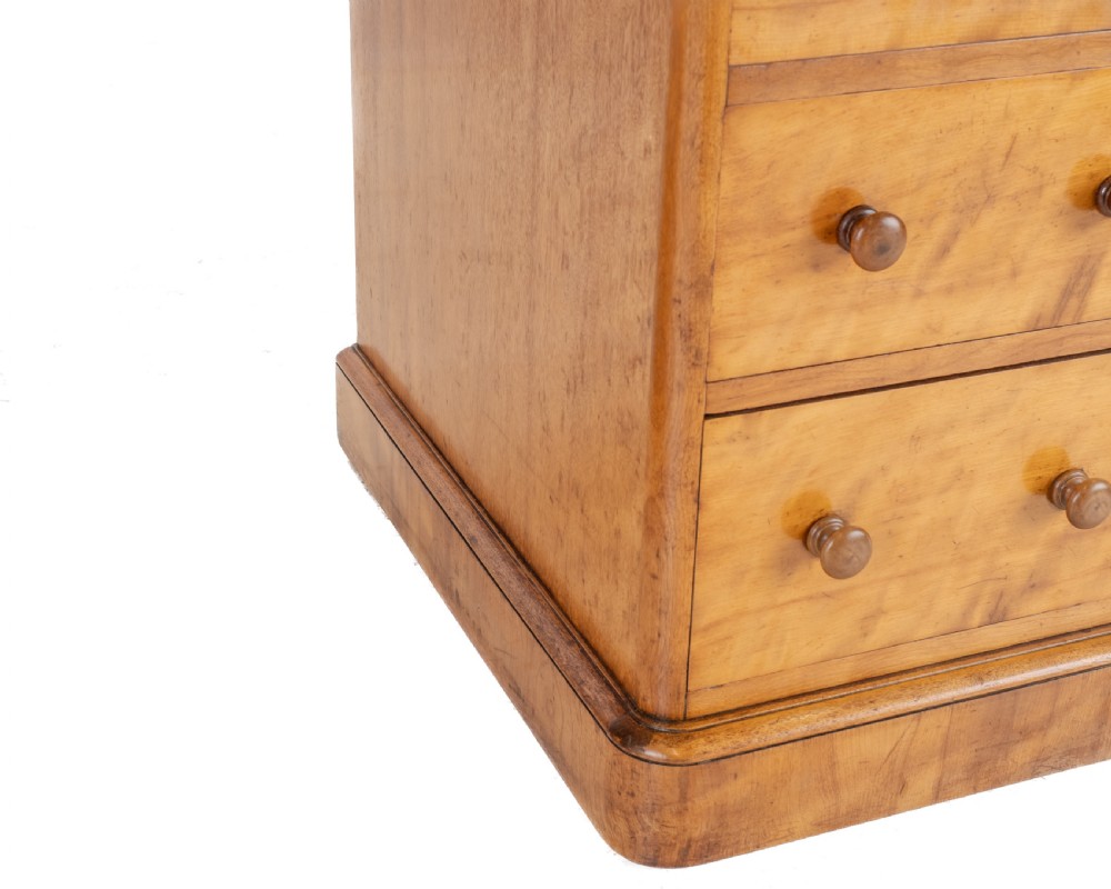 Heal & Son Satinwood Inverted Breakfront Pedestal Desk, Late 19th Century View XVI