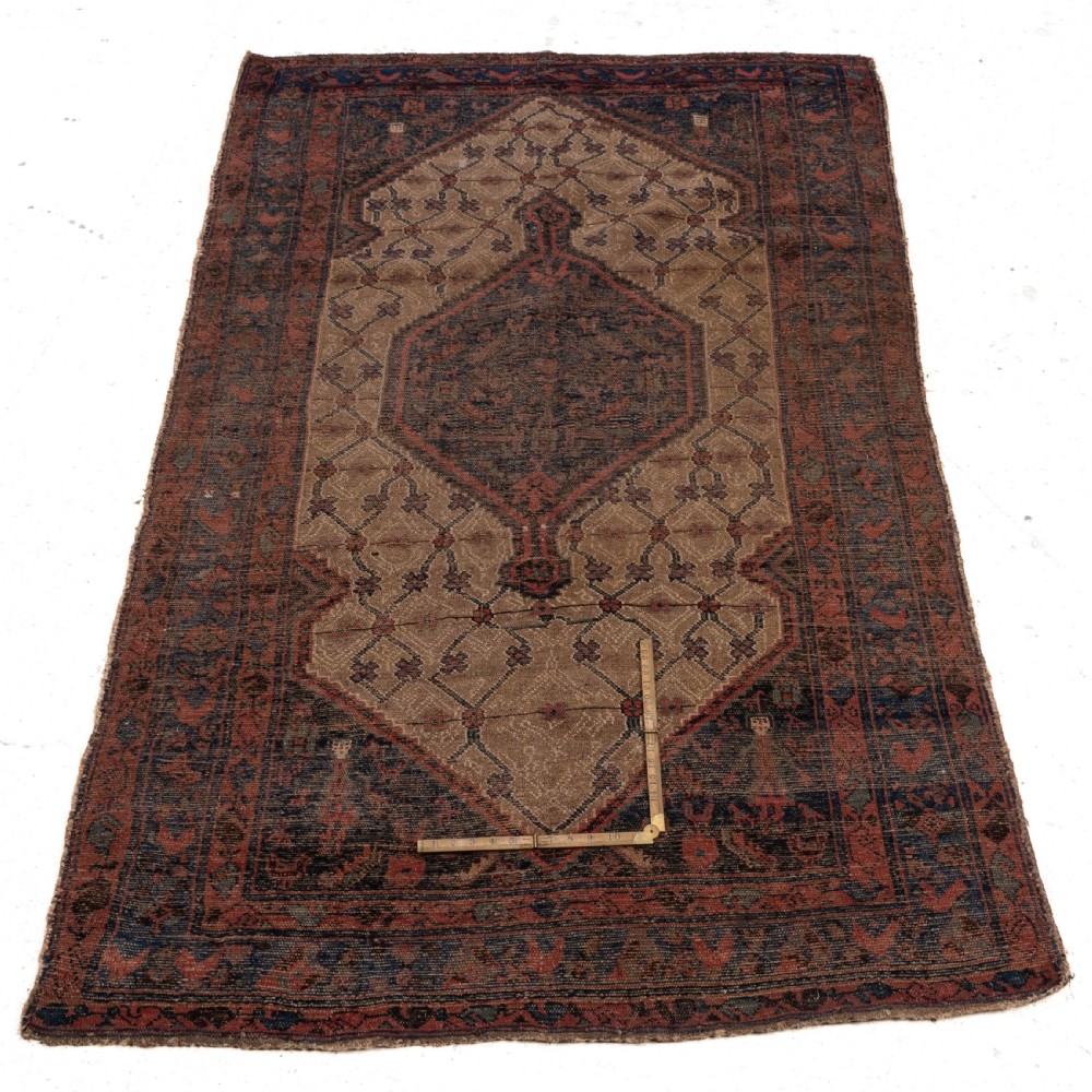 Antique Hamadan Rug, West Persian, Handwoven Wool Carpet, Circa 1920, 7' × 4'4