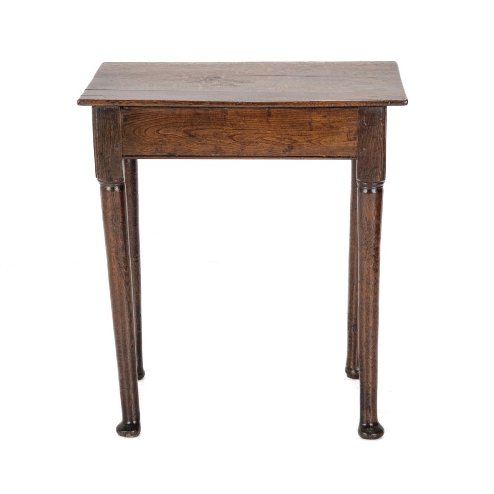 Late 17th to Early 18th Century Elm and Oak Pad-Foot Country Side Table with Drawer (Circa 1690–1720) View VI
