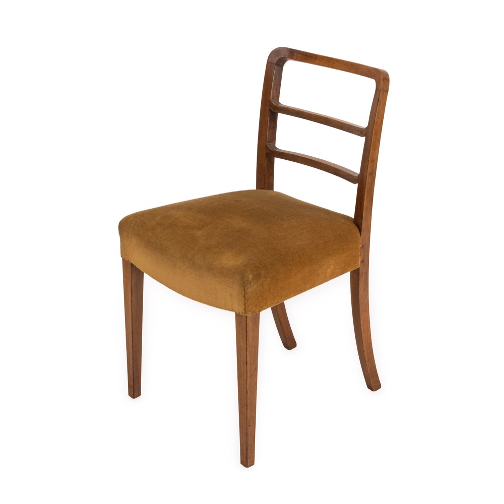 Pair of English Art Deco Solid Mahogany Dining Chairs, c.1935 View III