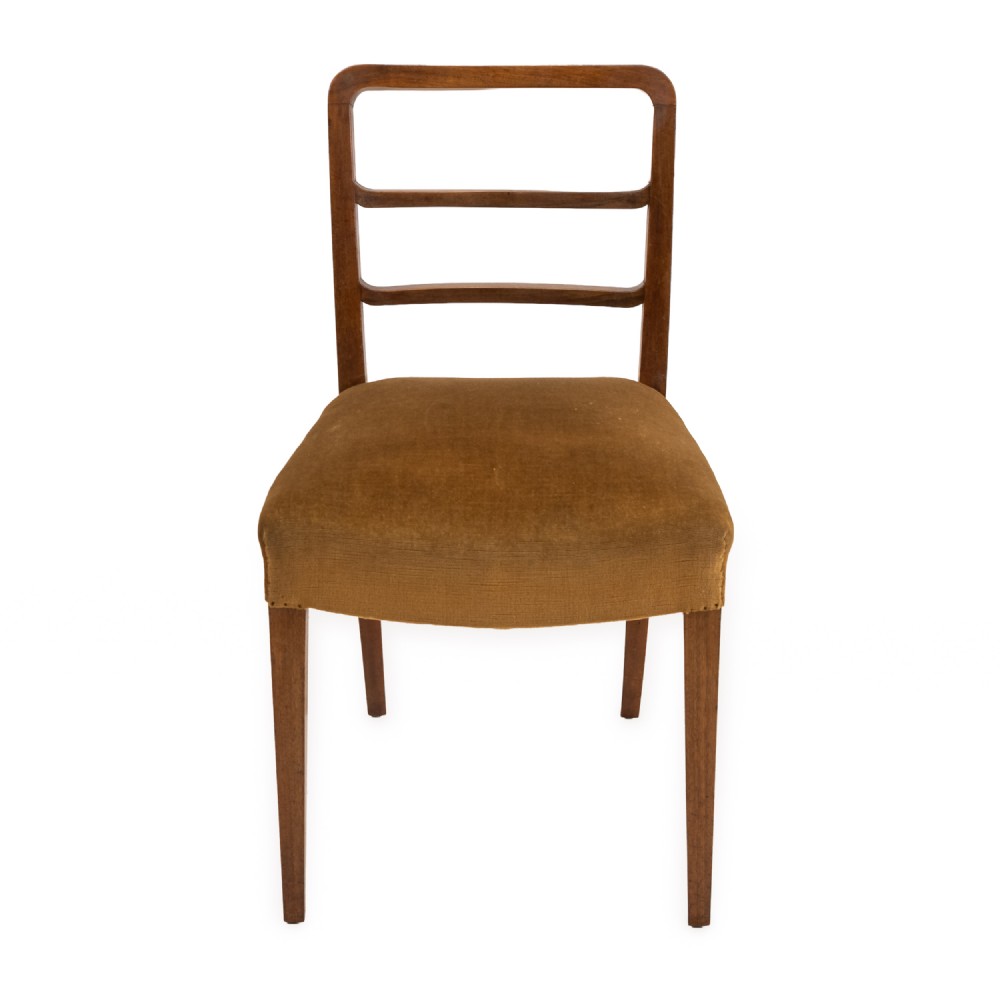 Pair of English Art Deco Solid Mahogany Dining Chairs, c.1935 View IV