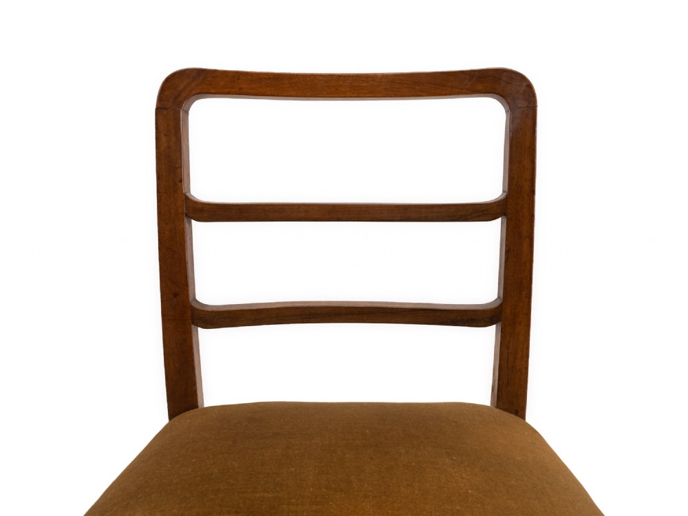 Pair of English Art Deco Solid Mahogany Dining Chairs, c.1935 View V