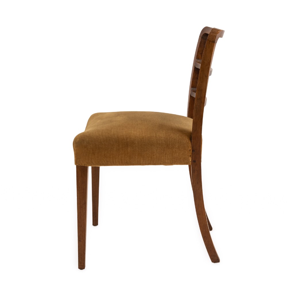Pair of English Art Deco Solid Mahogany Dining Chairs, c.1935 View VIII
