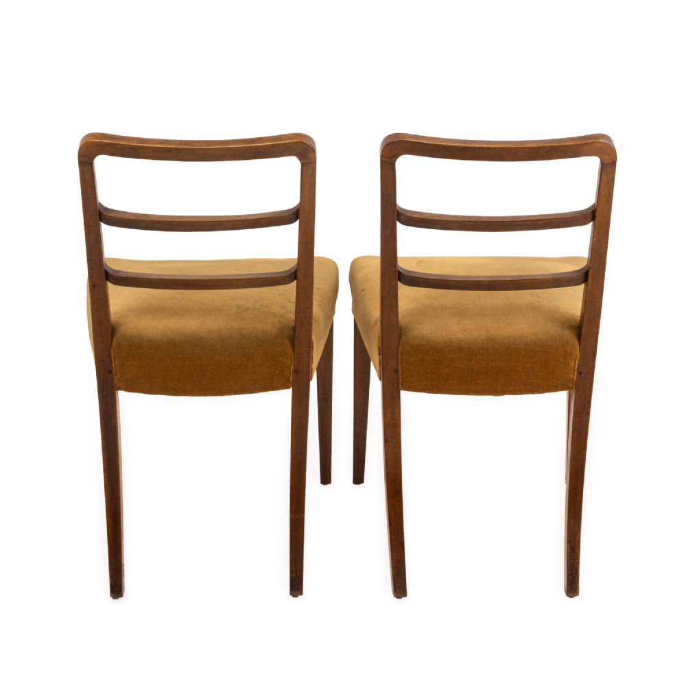 Pair of English Art Deco Solid Mahogany Dining Chairs, c.1935 View XI