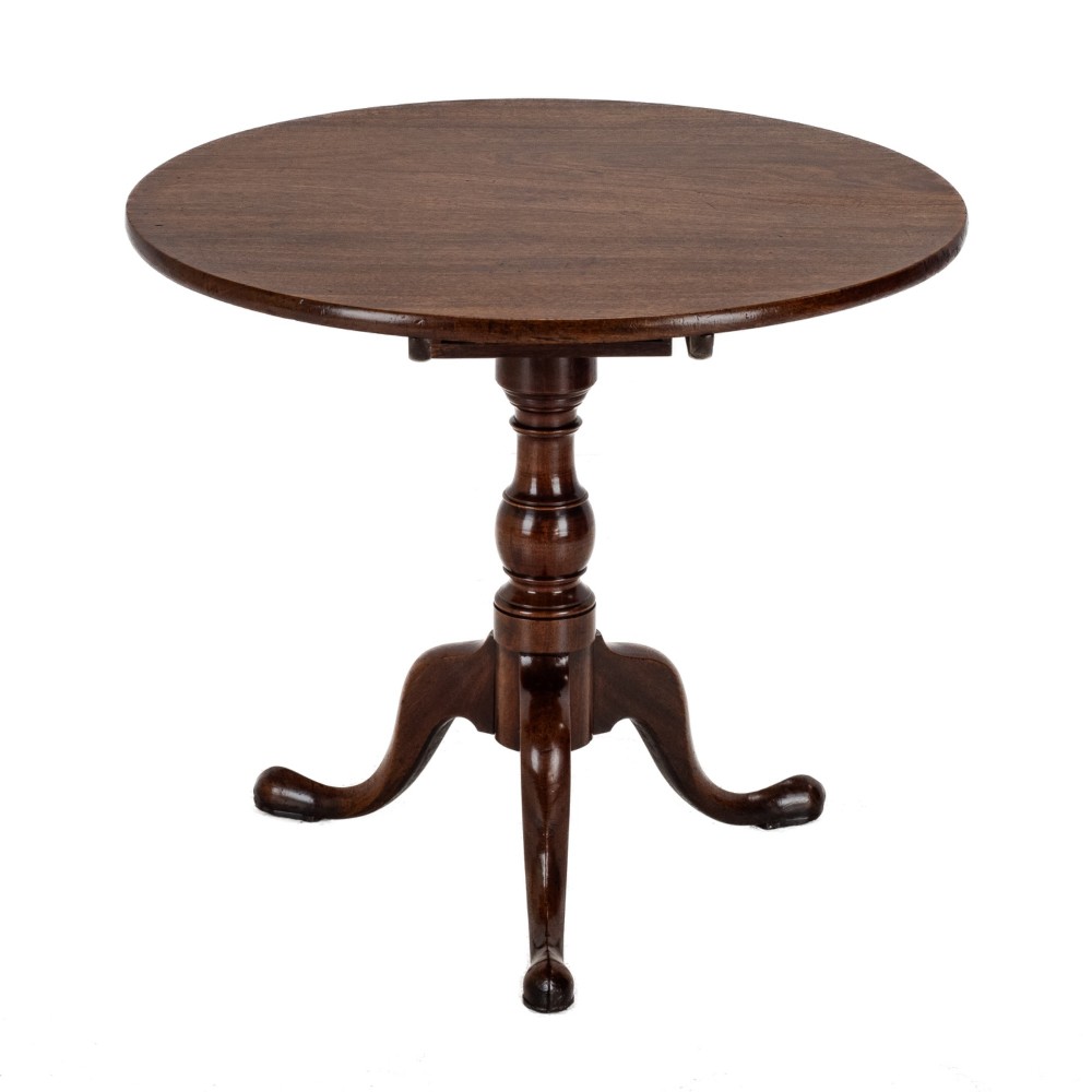 George II–III Period Mahogany Tripod Supper Table, c.1760, Birdcage Action (Mid-18th Century)