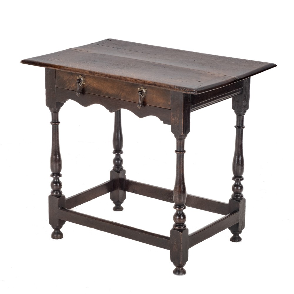 Early 18th Century English Oak Side Table with Drawer, Circa 1700–1720 (Georgian, George I)