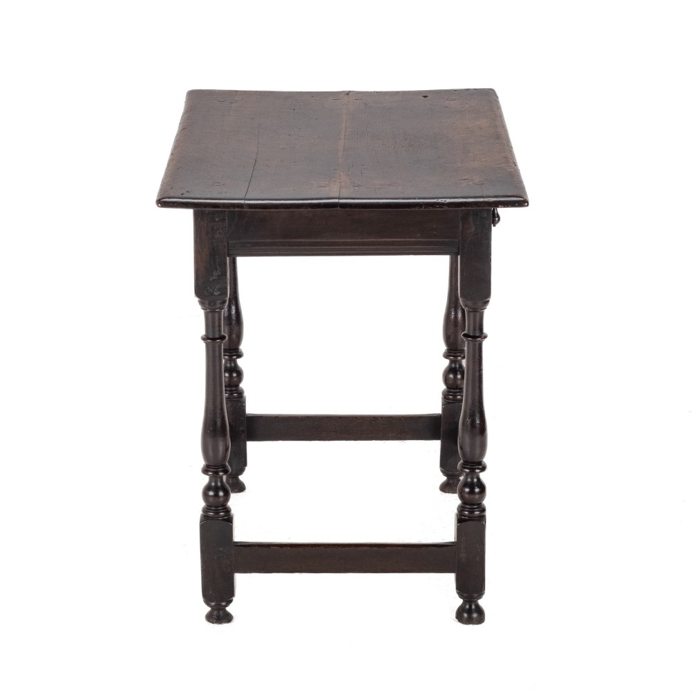 Early 18th Century English Oak Side Table with Drawer, Circa 1700–1720 (Georgian, George I) View XII