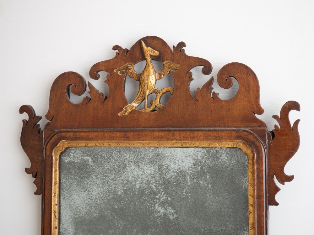 Georgian Chippendale Period Mahogany Fretwork Pier Mirror with Gilt Ho-Ho Bird, c.1760 (George III, Mid-18th Century) View III