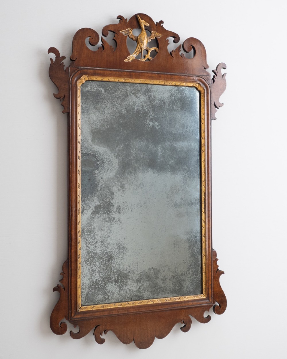 Georgian Chippendale Period Mahogany Fretwork Pier Mirror with Gilt Ho-Ho Bird, c.1760 (George III, Mid-18th Century) View IV
