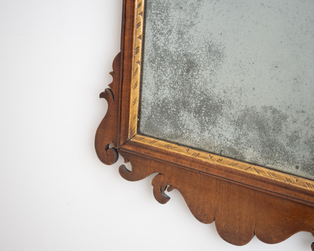Georgian Chippendale Period Mahogany Fretwork Pier Mirror with Gilt Ho-Ho Bird, c.1760 (George III, Mid-18th Century) View VII