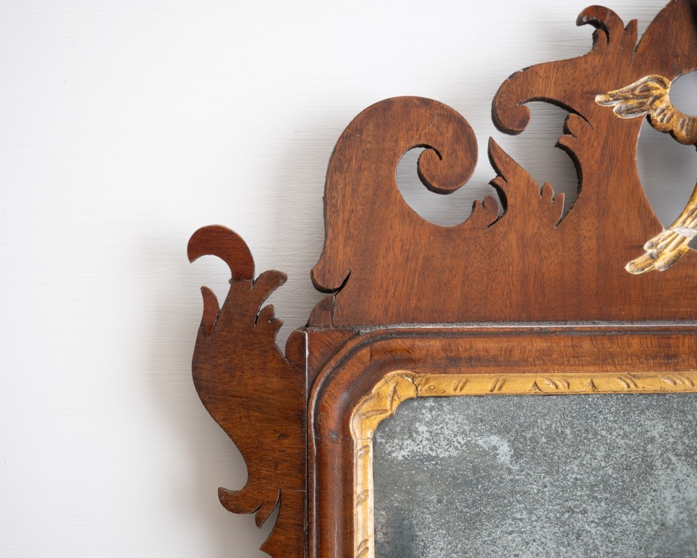 Georgian Chippendale Period Mahogany Fretwork Pier Mirror with Gilt Ho-Ho Bird, c.1760 (George III, Mid-18th Century) View VIII