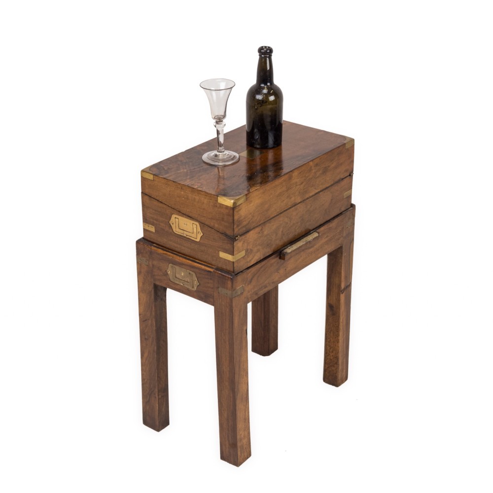19th C. Rosewood Officer’s Campaign Writing Slope on Stand – Military Portable Desk View II