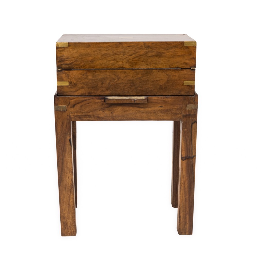 19th C. Rosewood Officer’s Campaign Writing Slope on Stand – Military Portable Desk View X