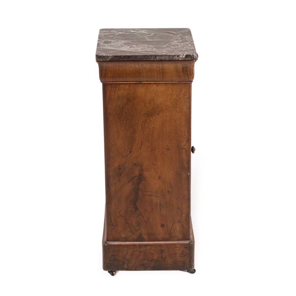 French Walnut Marble Top Bedside Cabinet (Chevet), Napoleon III Period, c.1860–1880 View X