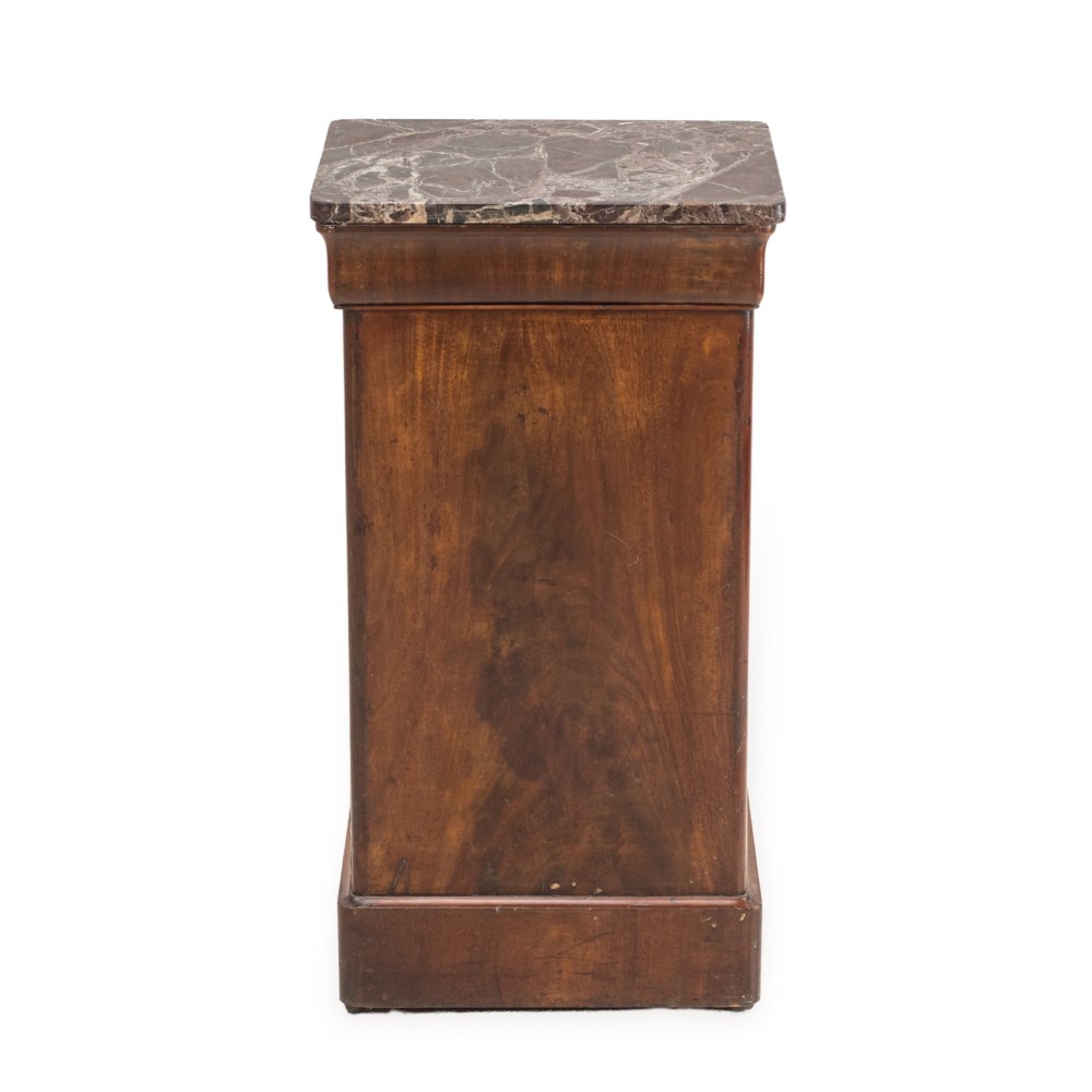 French Walnut Marble Top Bedside Cabinet (Chevet), Napoleon III Period, c.1860–1880 View XI