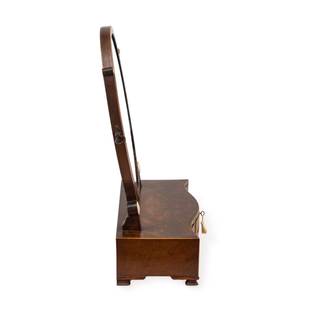 Regency Mahogany Serpentine Dressing Table Mirror, Three Drawers, Boxwood Stringing, c.1805–1825 View XI