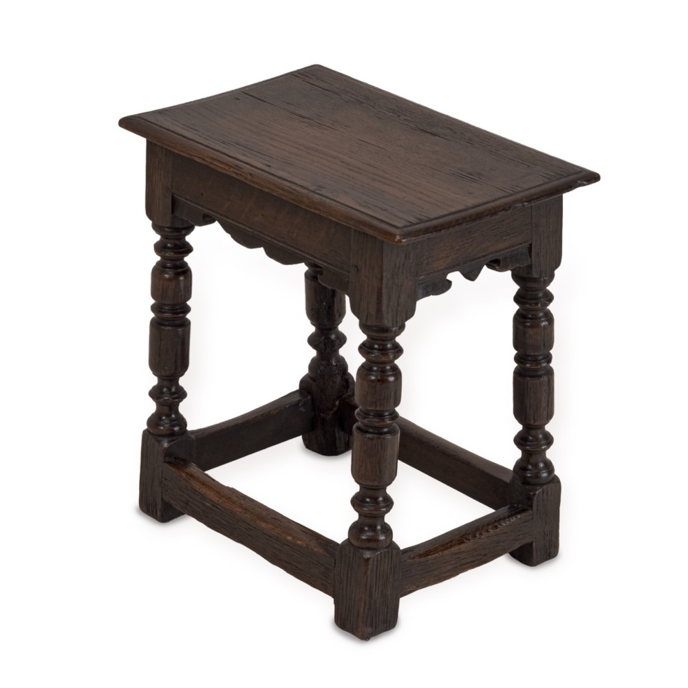 19th Century English Oak Joint Stool in the Late 17th Century Style View II