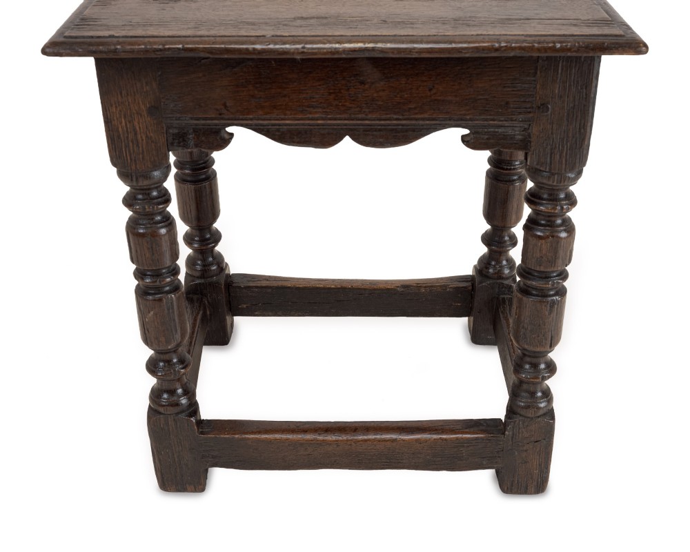 19th Century English Oak Joint Stool in the Late 17th Century Style View III