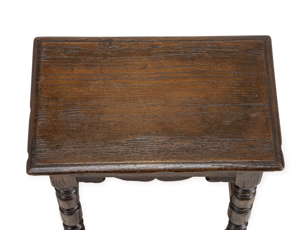 19th Century English Oak Joint Stool in the Late 17th Century Style View IV