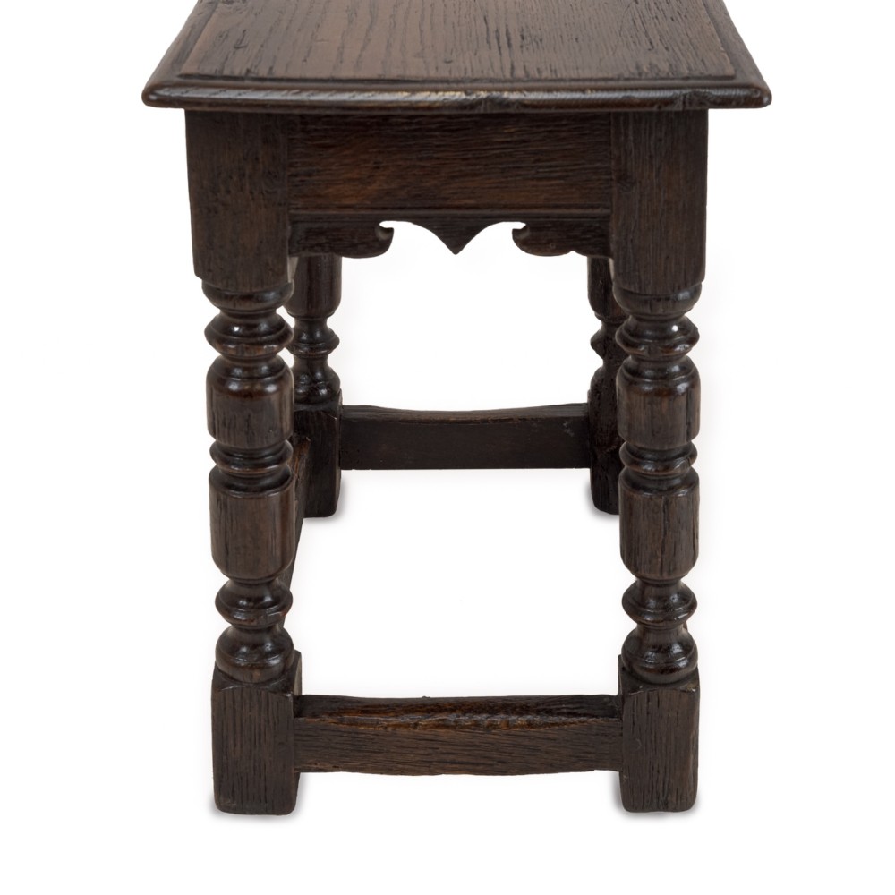19th Century English Oak Joint Stool in the Late 17th Century Style View V