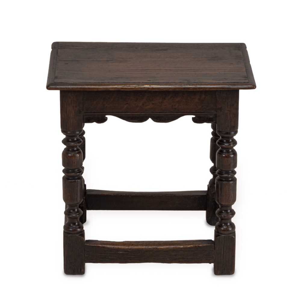 19th Century English Oak Joint Stool in the Late 17th Century Style View VI