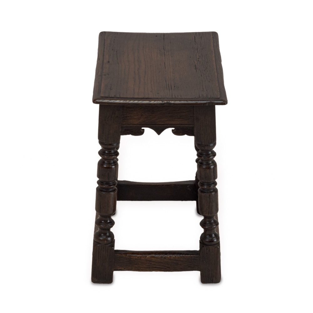 19th Century English Oak Joint Stool in the Late 17th Century Style View VII