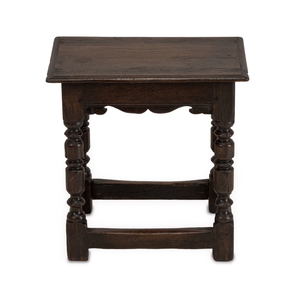 19th Century English Oak Joint Stool in the Late 17th Century Style View VIII