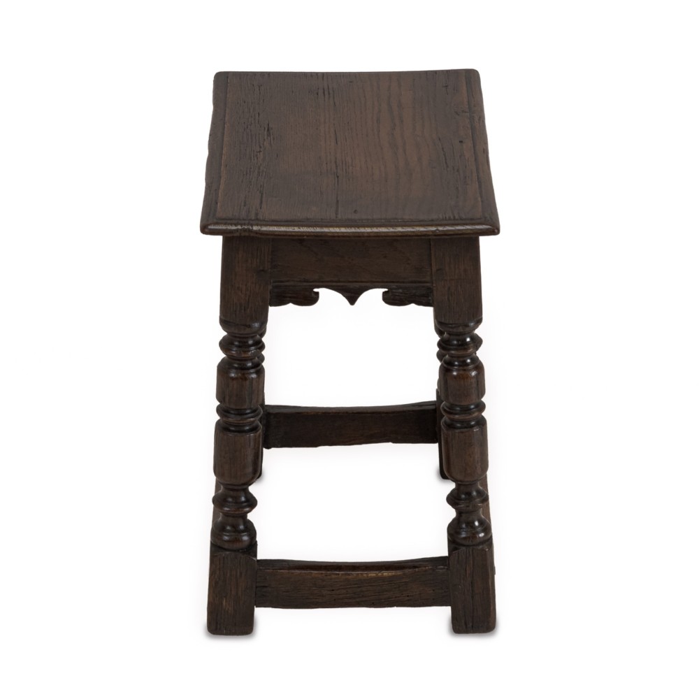 19th Century English Oak Joint Stool in the Late 17th Century Style View IX