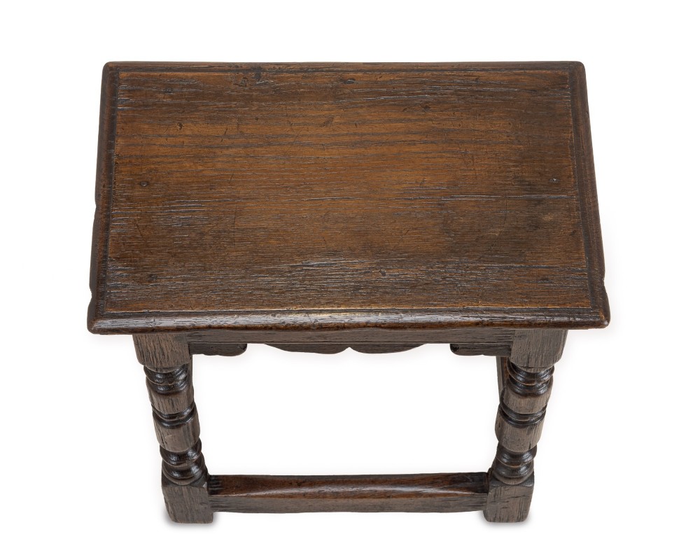 19th Century English Oak Joint Stool in the Late 17th Century Style View X