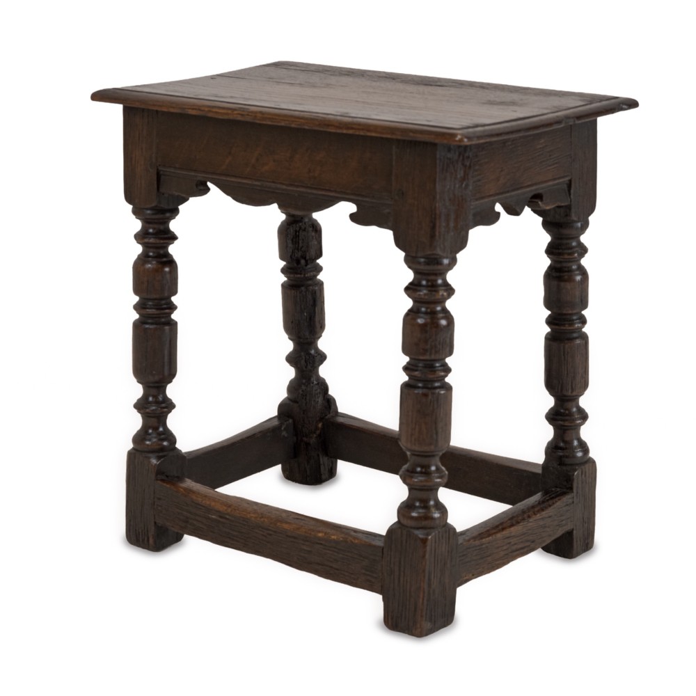 19th Century English Oak Joint Stool in the Late 17th Century Style View XI