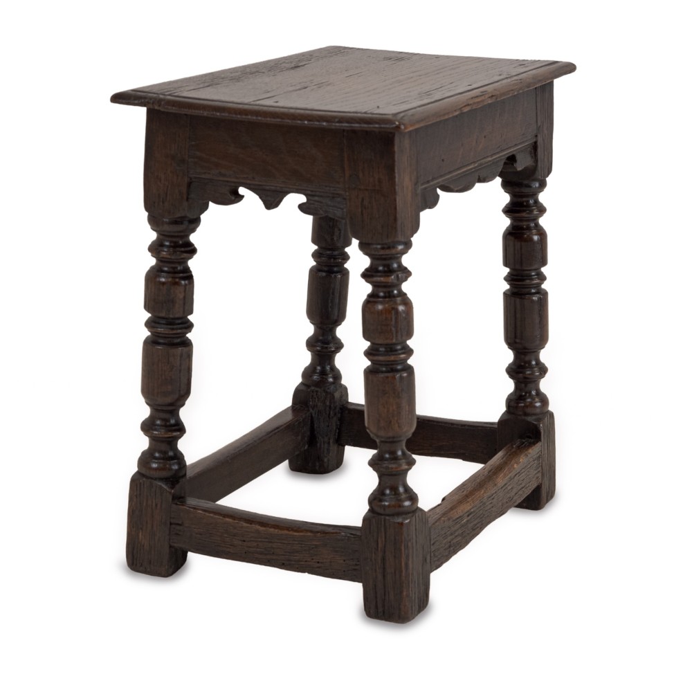 19th Century English Oak Joint Stool in the Late 17th Century Style View XII