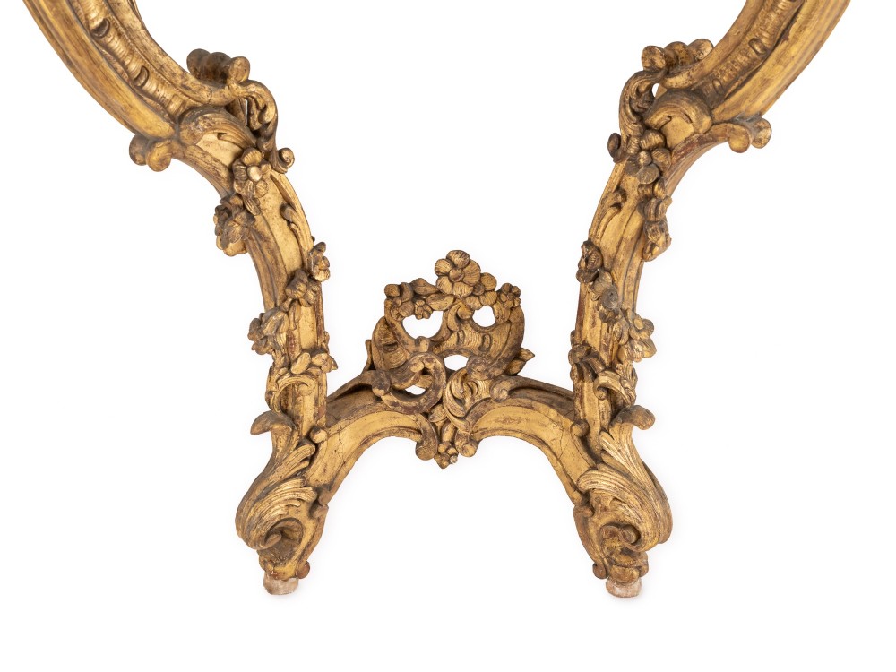 Fine English Mid 19th Century Rococo Revival Giltwood Console Table with Breccia Marble Top, c.1840–1860 View IV