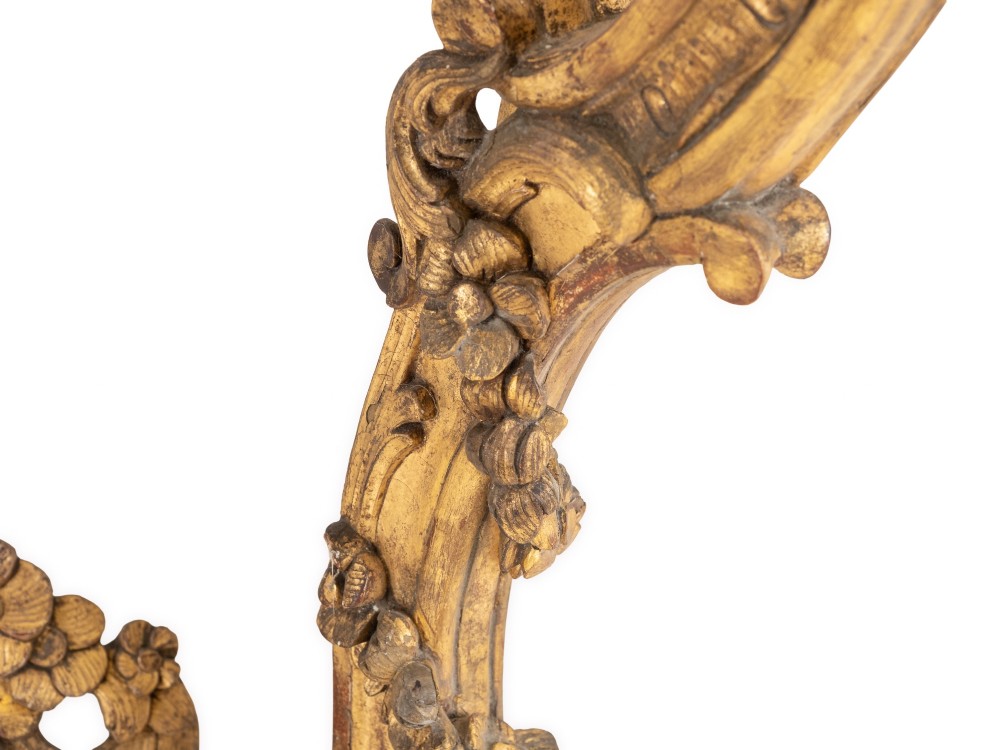 Fine English Mid 19th Century Rococo Revival Giltwood Console Table with Breccia Marble Top, c.1840–1860 View IX