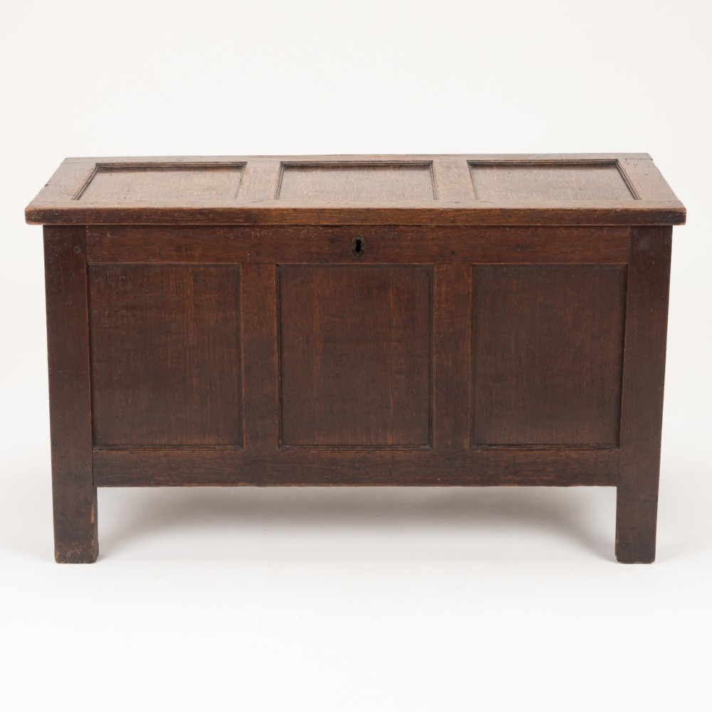 Small George II / George III Oak Panelled Coffer, c.1730–1770 View II