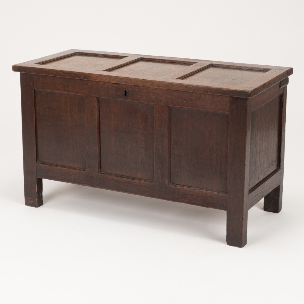 Small George II / George III Oak Panelled Coffer, c.1730–1770 View III