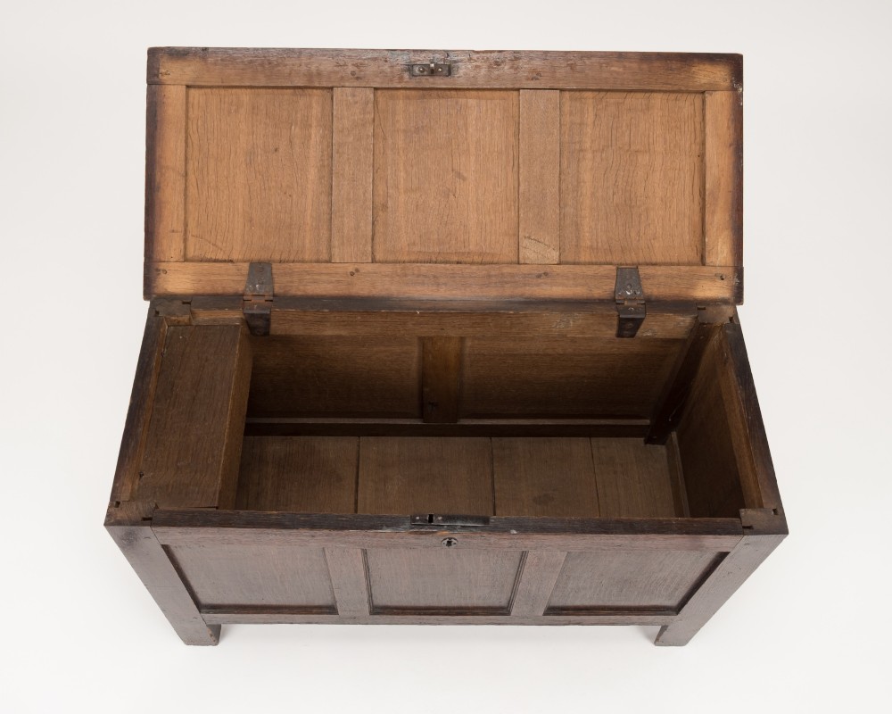 Small George II / George III Oak Panelled Coffer, c.1730–1770 View VI