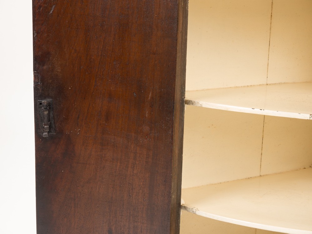 George III Mahogany Bow-Front Hanging Corner Cupboard with Spice Drawers, c.1760–1780 View X