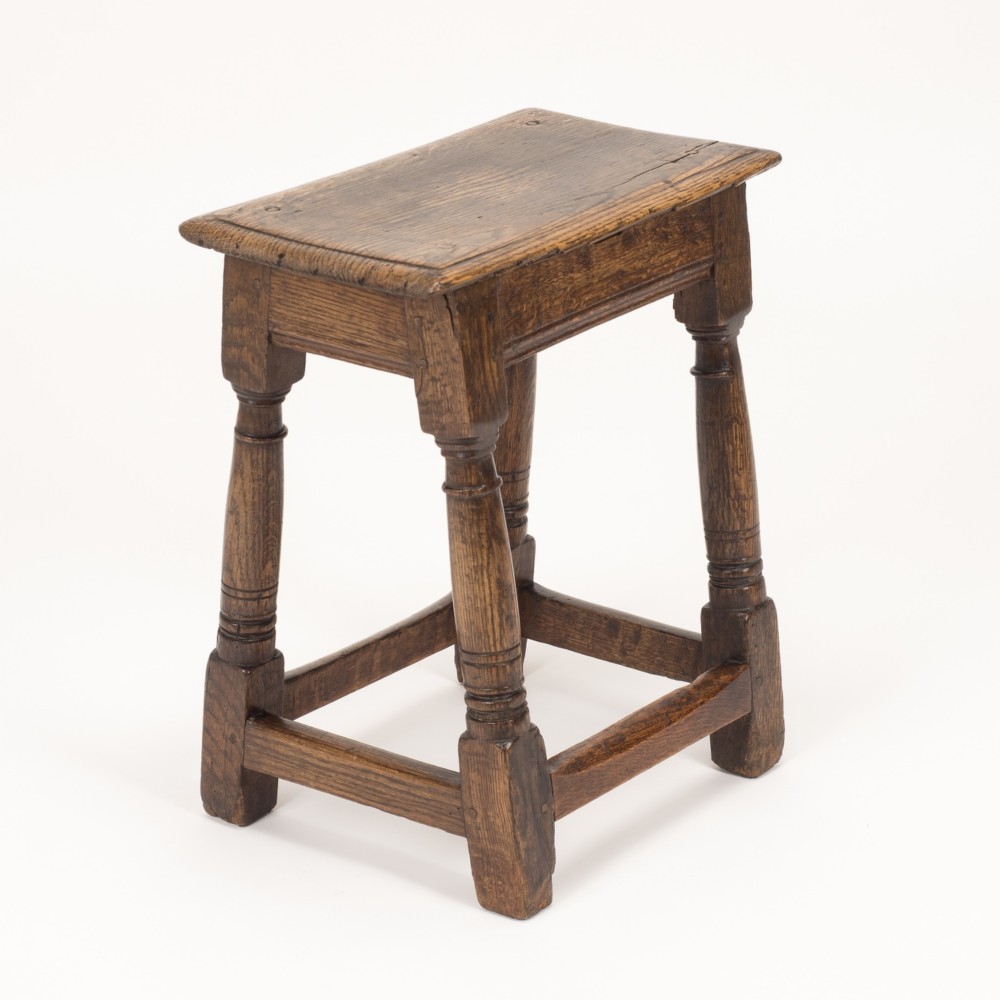 Original Late 17th / Early 18th Century English Oak Joint Stool, c.1680–1720 View II