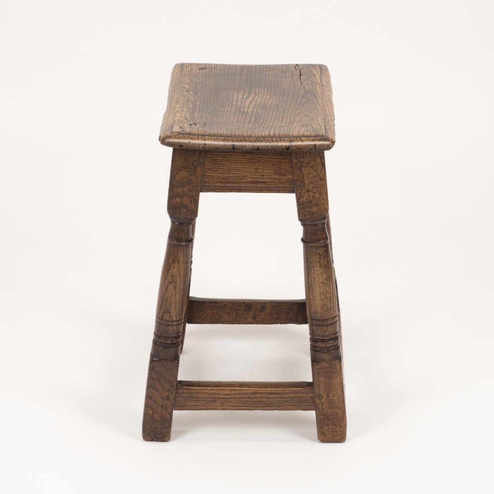 Original Late 17th / Early 18th Century English Oak Joint Stool, c.1680–1720 View IV