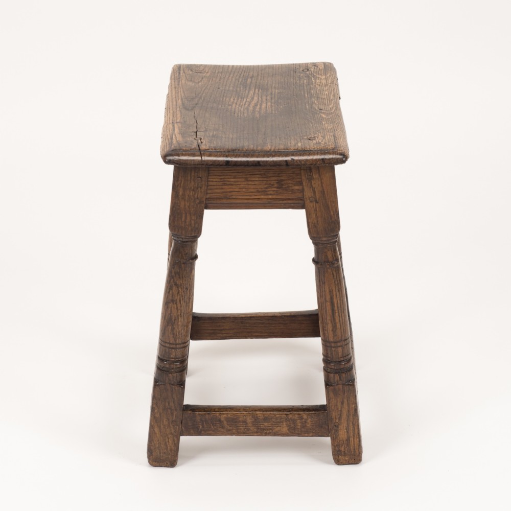 Original Late 17th / Early 18th Century English Oak Joint Stool, c.1680–1720 View VI
