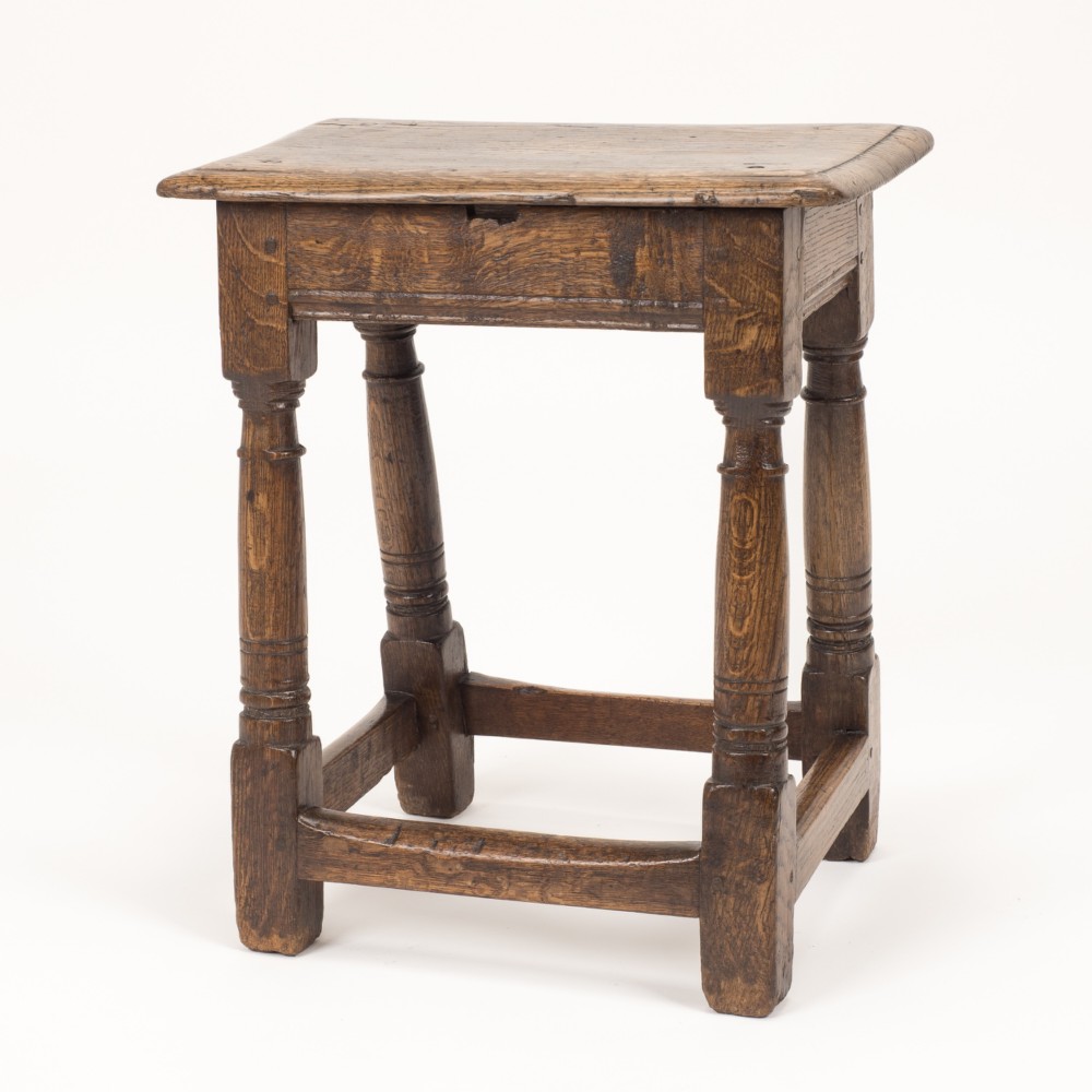 Original Late 17th / Early 18th Century English Oak Joint Stool, c.1680–1720 View XI