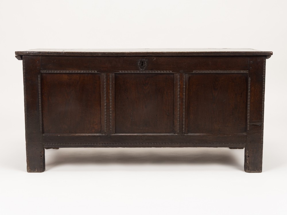 Early 18th Century English Oak Three-Panel Coffer, c.1720–1740 View VI