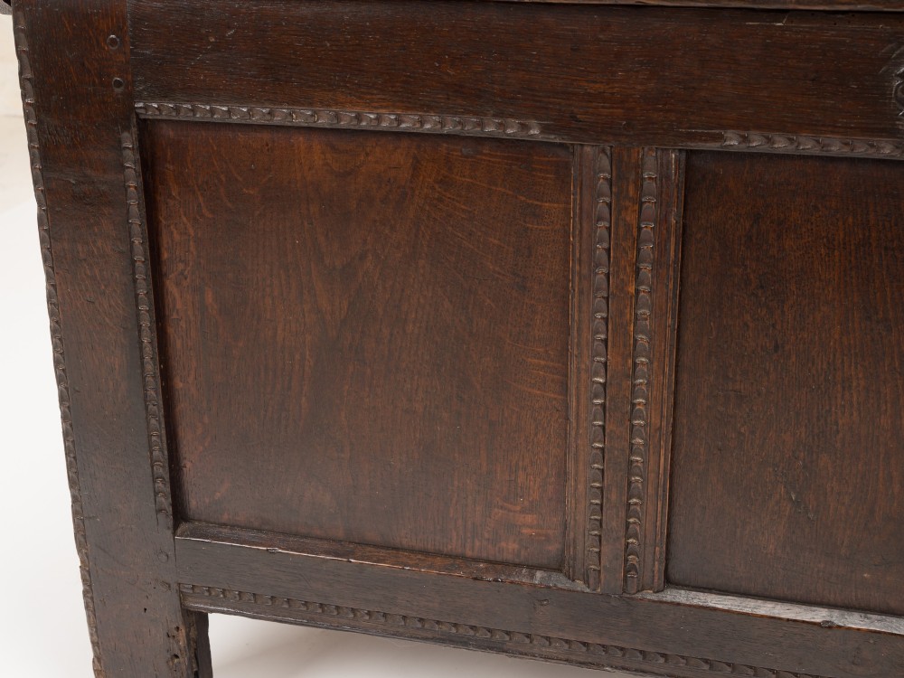 Early 18th Century English Oak Three-Panel Coffer, c.1720–1740 View VII