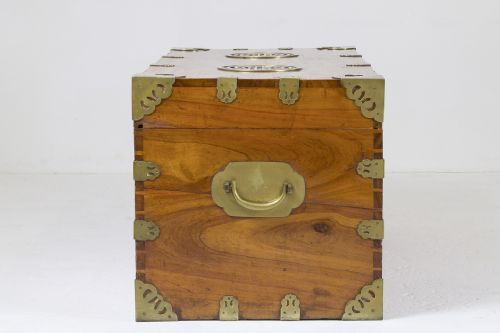 CHINESE BRASS BOUND CAMPHOR WOOD TRUNK - ADDITIONAL PHOTO 6