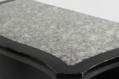 PAIR OF 19TH CENTURY ITALIAN MARBLE TOP EBONISED CONSOLE TABLES - ADDITIONAL PHOTO 1