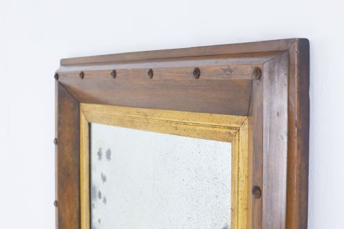 19TH CENTURY FRENCH OAK AND GILDED MIRROR - ADDITIONAL PHOTO 1